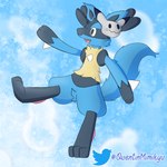 anthro crotch_tuft evolving featureless_crotch floating male mask solo tuft quentinmimikyu nintendo pokemon hugo_the_riolu generation_4_pokemon generation_7_pokemon lucario mimikyu pokemon_(species) 1:1