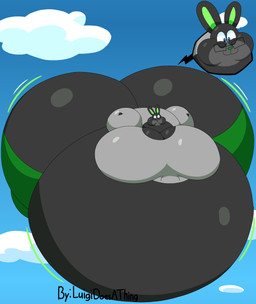air_inflation anthro belly belly_expansion big_belly big_butt big_cheeks big_moobs black_eyewear black_glasses blue_eyes blue_sky body_inflation bottomwear butt butt_expansion cheek_expansion clothing cloud cutaway expansion expression_cutaway eyewear floating glasses green_bottomwear green_clothing green_inner_ear green_leggings green_legwear green_nose green_pants grey_body grey_clothing grey_ears grey_hoodie grey_topwear hoodie huge_belly huge_butt huge_cheeks huge_moobs hyper hyper_belly hyper_butt hyper_inflation hyper_moobs immobile inflation leggings legwear male moob_expansion moobs motion_lines pants puffed_cheeks sky skyscape smile solo text three-quarter_view tight_clothing topwear luigidoesathing reathe_(character) lagomorph leporid mammal rabbit 2025 absurd_res artist_name cel_shading colored digital_media_(artwork) hi_res shaded