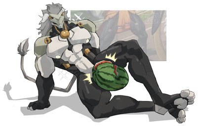 abs anthro biceps biped food fruit machine male melon muscular muscular_anthro muscular_male muscular_thighs pecs plant solo tail tail_tuft tuft juskee mihoyo zenless_zone_zero banyue_(zenless_zone_zero) android felid lion mammal pantherine robot robot_anthro 2025 absurd_res colored hi_res