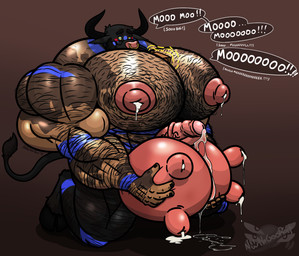 abs animal_noises anthro arm_hair balls barazoku big_balls big_muscles big_pecs big_penis big_teats big_udders bodily_fluids body_hair bovine_teats bovine_udders chest_hair cloven_hooves cowbell_collar eyewear facial_piercing foreskin genital_fluids genitals glasses hairy holding_balls hooves horn huge_balls huge_muscles huge_pecs huge_teats huge_udders hyper hyper_muscles hyper_teats hyper_udders kneeling lactating leaking_precum leg_hair male male_lactation medial_ring mooing muscular muscular_arms muscular_legs muscular_male nose_piercing nose_ring pecs penis piercing pink_teats pink_udders precum ring_piercing ringed_eyes septum_piercing septum_ring solo speech_bubble spiral tail tail_tuft tattoo teats text tuft udder_balls udders vein veiny_penis nethgoorat neth_rusiki_azhti bovid bovine cattle mammal english_text hi_res