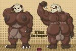 3_toes 4_fingers anthro anus areola balls barefoot belly biceps big_balls big_breasts big_butt big_penis black_eyes bodily_fluids breasts brown_areola brown_body brown_fur brown_nipples brown_penis butt claws feet fingers flaccid flexing foreskin front_view fur genitals gesture gynomorph hair hand_behind_head hand_gesture huge_breasts humanoid_genitalia humanoid_penis intersex leaf looking_back multicolored_body multicolored_fur musclegut muscular muscular_anthro muscular_gynomorph muscular_intersex navel neck_tuft nipples no_pupils nude penis pointing pointing_at_self puffy_anus raised_arm rear_view saggy_balls serious sharp_teeth simple_background slightly_chubby slightly_chubby_anthro slightly_chubby_gynomorph slightly_chubby_intersex solo standing sweat sweaty_balls sweaty_genitalia tail tan_body tan_fur teeth text thick_thighs toe_claws toes tuft wide_hips annaengine nintendo pokemon fan_character generation_6_pokemon mammal pangoro pokemon_(species) 3:2 absurd_res digital_drawing_(artwork) digital_media_(artwork) english_text hi_res model_sheet signature male_(lore)