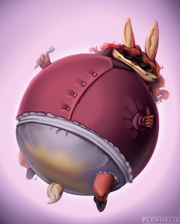 belly clothed clothing diaper eyewear floating gesture hand_gesture holding_fork holding_object inflation male soiled_diaper solo sunglasses thumbs_up unclean_diaper used_diaper flophelia dave_(misscaine) lagomorph leporid mammal rabbit colored hi_res painting_(artwork)