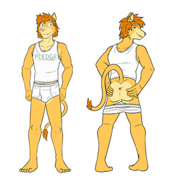 anthro anus barefoot blue_eyes briefs butt clothed clothing detailed_anus feet front_view hair hand_on_butt hand_on_own_butt looking_at_viewer looking_back male partially_clothed presenting presenting_anus rear_view shirt simple_background smile smiling_at_viewer solo spread_anus spread_butt spreading spreading_own_butt standing tail tank_top text text_on_clothing tighty_whities topwear underwear underwear_down white_briefs white_clothing white_underwear fuze devon_balch felid lion mammal pantherine 1:1 hi_res