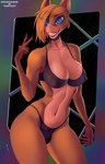 anthro big_breasts blue_eyes bra breasts bulge clothing eyelashes fingernails gynomorph intersex long_eyelashes long_fingernails nails panties solo underwear wooodies8 dusk_(tabuley) bat mammal 2023 absurd_res artist_collaboration hi_res