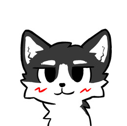 black_body black_fur black_nose blush feral fur male smug solo white_body white_fur unknown_artist boy_kisser_(meme) niy hi_res meme