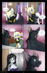 :3 anthro asphyxiation bat batgirl batman_(series) bed black_body black_fur black_hair black_nose blonde_hair blue_eyes blush bottomless breasts cleavage closet clothed clothing comic cosplay costume dani_(devoid-kiss) dc_comics devoid-kiss dialogue ear_piercing embrace english_text female fur furniture green_eyes grey_body grey_fur hair heart_symbol hi_res hug kitchen male male/female mammal mouse murid murine navel nude onomatopoeia open_mouth piercing pink_nose reyne rodent sciurid smile smothering sound_effects stripes text tree_squirrel velemir white_body white_fur