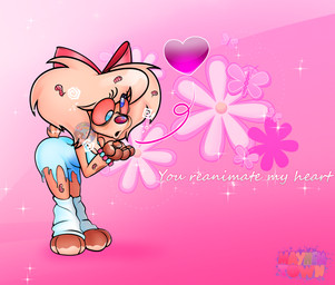 accessory anthro bent_over blonde_hair blue_clothing blue_dress blue_eyes bow_ribbon clothing dress female fur fur_markings hair hair_accessory hair_bow hair_ribbon leg_warmers legwear markings red_eyes red_nose ribbons scar solo sparkles tan_body tan_fur text toony mayhemtown sally_o'malley canid canine mammal undead worm zombie absurd_res hi_res