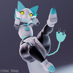 4_fingers anthro butt butt_from_the_front female fingers happy machine solo thick_thighs wide_hips yovi_thing deltarune undertale_(series) tasque_manager darkner robot 1:1 2021 3d_(artwork) blender_(artwork) digital_media_(artwork) hi_res