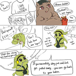 >_< accessory ambiguous_gender ambiguous_human baby_talk black_eyes bodily_fluids brown_body brown_eyes brown_fur brown_hair brown_hooves brush bulge clothed clothed_feral clothed_human clothing crotch_breasts crying dialogue excited eyes_closed faceless_character female feral fur green_body green_fur group hair headband holding_object hooves lifting_another looking_up_at_another monotone_body monotone_fur mouth_hold nipples open_mouth open_smile paintbrush pseudo_hair red_body red_fur sitting smile tail tears text young young_ambiguous young_female young_feral yellowcottoncandy030 fluffy_pony star_wars yoda fluffy_pony_(species) human mammal 1:1 2025 comic crossover digital_media_(artwork) english_text hi_res