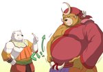 anthro belly brown_body brown_fur clothing duo fur humanoid_hands kemono male overweight overweight_male robe scar simple_background white_background white_body white_fur kumadasi sdorica crushfang_(sdorica_sunset) dagger_(sdorica_sunset) bear mammal polar_bear ursine 2020