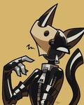 anthro cheese clothing dairy_products female food frustrated gloves handwear latex latex_clothing latex_skinsuit rubber_clothing simple_background skinsuit solo tight_clothing zipper zipper_mouth notyoursagittarius latex_cat_(notyoursagittarius) felid feline latex_creature living_latex mammal 4:5