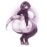 1:1 alexaxes american_opossum anthro big_breasts big_butt breasts butt curvy_figure eyewear female glasses heart_symbol hi_res holding_butt huge_breasts huge_butt hyper hyper_butt mammal marsupial mature_anthro mature_female nipples nude solo tail thick_thighs tongue tongue_out unknown_character voluptuous