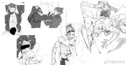 anal anal_penetration anthro athletic athletic_male battle belt black_body black_clothing black_fur black_gloves black_hair black_handwear blood blush bodily_fluids bottomwear censored_genitalia clenched_teeth clothed clothing duo eyewear face_punch fight from_behind_position fur glasses gloves grey_body grey_fur gun gun_in_mouth hair half_naked handgun handwear holding_gun holding_handgun holding_object holding_pistol holding_ranged_weapon holding_weapon hug hugging_object hugging_pillow knife long_pants looking_at_viewer male male/male multicolored_body multicolored_fur open_clothing open_mouth open_shirt open_topwear pants penetration pillow pistol pointing_gun_at_another punch ranged_weapon sex shirt simple_background slap solo standing suit suit_jacket teeth tied_hair topwear two_tone_body two_tone_fur violence weapon wearing_glasses white_body white_fur wound_on_chest wound_on_torso wounded yoshi.kaoru canid canine canis human mammal wolf censored hi_res monochrome multiple_images sketch