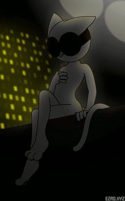 anthro blinking blue_eyes dark eyewear featureless_crotch female fur fur_tuft glasses glowing glowing_eyes grey_body grey_fur nude rubbing solo text tuft ezee zee_(ezee) domestic_cat felid feline felis mammal 2d_animation 5:8 animated digital_media_(artwork) shaded
