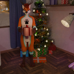 anthro male male/male solo willam_drake new_year_2026 william_drake canid canine fox hybrid mammal 3d_(artwork) digital_media_(artwork) hi_res