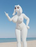 anthro beach big_breasts breasts eyelashes fangs female floppy_ears fur genitals gesture hand_gesture horn lop_ears navel nipples nude pointing pointing_up pussy red_eyes seaside solo standing teeth white_body white_fur lorded undertale undertale_(series) toriel boss_monster_(undertale) bovid caprine mammal 3d_(artwork) absurd_res digital_media_(artwork) hi_res