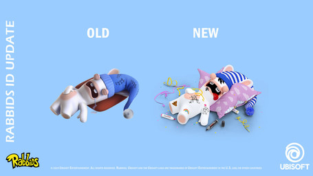 ambiguous_anthro ambiguous_gender anthro blue_background blue_clothing blue_eyes blue_hat blue_headwear blue_nightcap buckteeth clothing comparison confetti drawing_on_body drawn_on_face duo eyes_closed featureless_crotch featureless_legs fur hand_on_own_belly hand_pawpads hat hat_only head_on_pillow headgear headgear_only headwear headwear_only light long_ears lying marker mitten_hands mostly_nude mostly_nude_ambiguous mostly_nude_anthro multicolored_body nightcap no_eyebrows noseless on_back pattern_clothing pawpads pillow purple_pillow red_pillow red_tongue short_legs simple_background sleeping smile striped_clothing striped_nightcap stripes tan_body tan_eyelids tan_inner_ear tan_pawpads tan_skin teeth text tic_tac_toe tongue tongue_out two_tone_body white_body white_fur year benjamin_martineau raving_rabbids rayman_(series) ubisoft lagomorph mammal rabbid 16:9 2024 3d_(artwork) adobe_photoshop_(artwork) autodesk_maya_(artwork) blender_(artwork) colored copyright_name digital_media_(artwork) english_description english_text hi_res lighting official_art shaded substance_painter_(artwork) widescreen zbrush_(artwork)