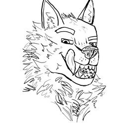 anthro licking licking_lips looking_at_viewer male neck_tuft solo teeth tongue tongue_out tuft maximuswolf mythology canid canine mammal mythological_canine mythological_creature werecanid werecanine werecreature werewolf 1:1 hi_res monochrome sketch