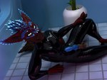 animal_genitalia animal_penis anthro armwear balls black_latex blue_body blue_eyes blue_fur blue_penis brown_body brown_fur brown_sheath canine_genitalia canine_penis claws clothed clothing erection fur genitals glistening glistening_body hair latex latex_armwear latex_clothing latex_legwear latex_skinsuit legwear looking_at_viewer lying male multicolored_body multicolored_fur multicolored_hair muscular muscular_male on_back penile penis red_body red_fur reflection rubber_clothing sheath skinsuit solo tail tight_clothing vulpeware isaacjexo jex rexouium 3d_(artwork) digital_media_(artwork) hi_res