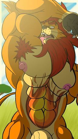 africa african anthro armpit_hair belly_tattoo big_penis body_hair day fur genitals hair licking light male mane mane_hair muscular muscular_anthro muscular_male nipples orange_body orange_fur penis personal_grooming raised_arm savanna self_lick solo sunlight tattoo tongue yellow_eyes grizzlykubz gunju_sunfire_(grizzlykubz) animal_humanoid felid felid_humanoid feline feline_humanoid humanoid lion mammal mammal_humanoid pantherine 4k 9:16 absurd_res hi_res