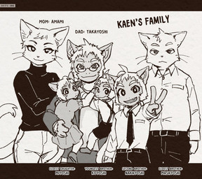 anthro family group kemono male open_mouth smile text young dark_ishihara third-party_edit kaen_amami kaen_koyoshi kaen_masayoshi kaen_miyoshi kaen_nakayoshi kaen_takayoshi haplorhine mammal monkey primate absurd_res english_text hard_translated hi_res translated brother_(lore) brothers_(lore) father_(lore) father_and_child_(lore) father_and_son_(lore) mother_(lore) parent_(lore) parent_and_child_(lore) parent_and_son_(lore) sibling_(lore) sister_(lore) son_(lore)