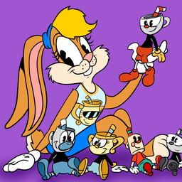 anthro blonde_hair blue_bottomwear blue_clothing blue_pants bottomwear character_plushie clothing doll female fur gloves hair handwear holding_object holding_plushie holding_toy orange_body orange_fur pants plushie solo toy white_clothing white_gloves white_handwear spongefox cuphead_(game) looney_tunes studio_mdhr warner_brothers cuphead_(character) cuppet lola_bunny ms._chalice mugman inanimate_object lagomorph leporid mammal rabbit 1:1 2020 dated