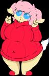 belly big_belly big_breasts breasts butt clothed clothing female hair huge_breasts overweight overweight_female simple_background solo sweater topwear transparent_background dewbber nintendo pokemon quote_the_audino audino generation_5_pokemon pokemon_(species) absurd_res alpha_channel hi_res