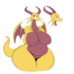 1:1 2016 anthro belly big_belly big_breasts biped breasts curvy_figure digital_media_(artwork) dragon eyelashes featureless_breasts featureless_crotch female fupa hand_on_breast hi_res horn huge_hips looking_at_viewer membrane_(anatomy) membranous_wings mythological_creature mythological_scalie mythology navel non-mammal_breasts nude overweight overweight_anthro overweight_female scalie simple_background solo sssonic2 standing tail thick_thighs venus_figure voluptuous white_background wide_hips wings