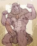 abs anthro athletic balls biceps big_balls big_muscles big_penis biped brown_body brown_fur collar cowbell erection facial_piercing flexing fur genitals head_tuft horn huge_penis humanoid_genitalia humanoid_penis hybrid_genitalia hybrid_penis male medial_ring muscular muscular_anthro muscular_male neck_tuft nipple_piercing nipples nose_piercing nose_ring nude pecs penis piercing purple_body purple_fur ring_piercing septum_piercing smile solo standing tuft vein veiny_penis pockyrumz fusion_h0ss largo_bullhoss bovid bovine cattle equid equine horse hybrid mammal 2015 hi_res