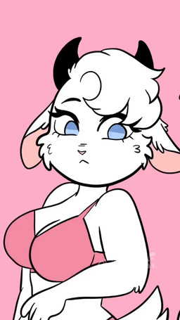 anthro big_breasts blood blush bodily_fluids breasts clothing dancing duo female fur horn male nosebleed species_transformation transformation underwear white_body white_fur cherrybunii sad_cat_dance fan_character bovid canid canine caprine caprine_demon demon domestic_cat felid feline felis fox goat goat_demon mammal animated animation_meme hi_res meme short_playtime video watermark