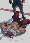 abs biceps blood blood_on_mouth bodily_fluids boxing boxing_gloves bulge clothing defeated duo face_punch face_torture handwear head_torture male mask muscular muscular_male pecs saliva sport unconscious wrestler koreanhusky fatal_fury garou:_mark_of_the_wolves king_of_fighters snk tizoc human humanoid mammal absurd_res hi_res