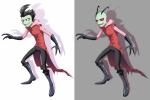 3_fingers bald black_hair boots clothing fingers footwear gloves green_body green_skin hair handwear looking_aside looking_at_viewer male not_furry red_eyes shoes short_hair smile solo standing kichigai invader_zim nickelodeon zim_(invader_zim) alien alien_humanoid humanoid irken 3:2