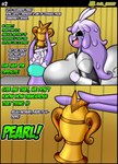 absurd_res al_gx anthro armor big_breasts bottomwear breasts clothing comic daughter_(lore) dialogue dragon duo embrace english_text fan_character female generation_6_pokemon generation_8_pokemon goo_creature goo_hair hair hi_res hisuian_form hisuian_goodra hug latex latex_clothing latex_skinsuit long_hair mature_female mother_(lore) mother_and_child_(lore) mother_and_daughter_(lore) mythological_creature mythological_scalie mythology nintendo opal_(al_gx) overweight parent_(lore) parent_and_child_(lore) parent_and_daughter_(lore) pearl_(al_gx) pokemon pokemon_(species) pseudo_hair regional_form_(pokemon) rubber_clothing scalie shell skinsuit sliggoo slightly_chubby slightly_chubby_female story text tight_clothing