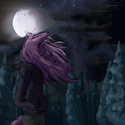 anthro black_clothing black_sweater black_topwear bottomwear clothing evergreen_tree femboy fur green_bottomwear green_clothing green_pants hair male megastructure moon pants pine_tree pink_body pink_eyes pink_fur pink_hair plant solo sweater topwear tree winter starlithe star_chrono_(starlithe) 1:1