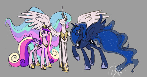 female feral group horn trio wings brie-the-beans friendship_is_magic hasbro my_little_pony mythology princess_cadance_(mlp) princess_celestia_(mlp) princess_luna_(mlp) equid equine mammal mythological_creature mythological_equine winged_unicorn hi_res