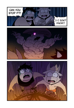 2_horns 3_panel_comic anthro barefoot black_hair blonde_hair book bottomwear clothed clothing contorted_limbs desperation dialogue feet flesh_fang fungus fur glowing glowing_eyes green_body group hair horn looking_up male mushroom nipples open_mouth pants purple_glow sharp_teeth shirt shocked speech_bubble spores standing tan_body tan_fur tank_top teeth text topwear trio underwear underwear_only wide_eyed yellow_body t0l0k mario_bros nintendo azz_(t0l0k) bowen_(t0l0k) bovid caprine dragon_koopa elemental_creature elemental_humanoid fungi_fauna fungi_humanoid goat humanoid koopa mammal mushroom_humanoid scalie comic english_text hi_res multiple_scenes