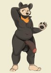 anthro balls big_penis black_body black_fur black_pawpads erection fur genitals grey_background half-closed_eyes humanoid_genitalia humanoid_penis male markings narrowed_eyes pawpads paws penis simple_background slightly_chubby slightly_chubby_anthro slightly_chubby_male smile solo tan_body tan_fur yellow_markings martindosent bear mammal sun_bear ursine clip_studio_paint_(artwork) digital_media_(artwork) hi_res