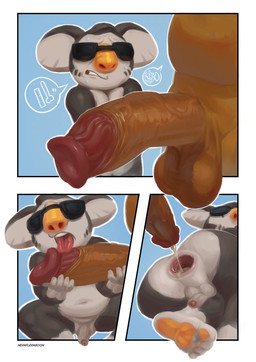 3_panel_comic 4_toes 5_fingers after_anal after_sex anthro anus balls big_balls big_ears big_nose big_penis black_body black_fur blue_background bodily_fluids brown_body brown_fur circumcised cum cum_in_ass cum_inside cum_string duo erection eyewear eyewear_only feet fingers fur gaping gaping_anus genital_fluids genitals glans holding_penis huge_penis humanoid_genitalia humanoid_penis interspecies licking looking_back male male/male mutton_chops navel nude nude_female nude_male oral penile penis penis_lick penis_size_difference round_ears saggy_balls sex simple_background sunglasses sunglasses_only thought_bubble toes tongue vein veiny_penis wearing_sunglasses hexaflexagoon animal_crossing nintendo bud_(animal_crossing) eugene_(animal_crossing) felid koala lion mammal marsupial pantherine vombatiform 2025 absurd_res comic english_description hi_res