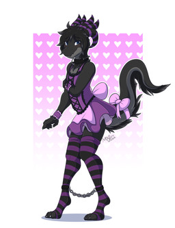 accessory ambiguous_gender ankle_cuffs anthro bound bow_(feature) bow_accessory bow_ribbon chain chained clothed clothing collar cuff_(restraint) cuffs_(clothing) furgonomics legwear maid_uniform restraints ribbons shackles solo tail tail_accessory tail_bow tail_ribbon thigh_highs uniform milodesty mythology zyox dragon mythological_creature mythological_scalie scalie hi_res