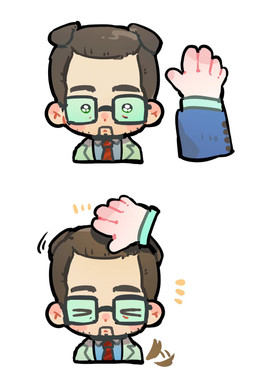 4_ears >_< accessory alternate_species beard brown_hair chibi disembodied_hand dot_eyes duo eyes_closed eyewear faceless_character faceless_human faceless_male facial_hair floppy_ears folded_ears glasses green_eyes hair headpat human_and_animal_ears humanoid_focus humanoidized looking_at_viewer male male_human male_humanoid multi_ear necktie pattern_necktie red_necktie simple_background simple_eyes solo_focus striped_necktie tail tail_motion tailwag wearing_glasses white_background ijust12kmsbro half-life valve valve_corporation g-man gordon_freeman animal_humanoid canid canid_humanoid canine canine_humanoid dog_humanoid human humanoid mammal mammal_humanoid digital_drawing_(artwork) digital_media_(artwork) hi_res