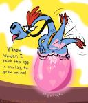 anthro anus bodily_fluids butt egg female genital_fluids genitals heart_eyes heart_symbol open_mouth pussy reins saddle sitting solo text tongue tongue_out vaginal_fluids capital-h disney wander_over_yonder sylvia_(wander_over_yonder) zbornak english_text url