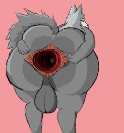 anal anal_canal anal_penetration anal_vore anthro anus backsack balls bent_over big_anus big_balls big_butt blush bone brown_eyes brown_hair butt closed_smile duo feet_first fully_inside fur gaping gaping_anus genitals grey_body grey_fur grey_hair hair huge_anus huge_thighs hyper_gape larger_pred long_hair looking_at_viewer male male/male mouth_closed nude overweight overweight_male overweight_pred partially_inside penetration pink_eyes presenting presenting_hindquarters rear_view simple_background size_difference skull skull_head smile spread_butt spreading spreading_own_butt thick_thighs vore willing_prey d1rteater nameless_(d1rteater) canid canine canis human mammal skulldog_(species) wolf hi_res