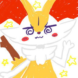ambiguous_anthro ambiguous_gender anthro blush blush_stickers front_view gesture looking_at_viewer object_in_tail simple_background solo spiral spiral_eyes star_polygon stick stick_in_tail tail waving waving_at_viewer wavy_mouth annyui0611 nintendo pokemon braixen canid generation_6_pokemon mammal pokemon_(species) 1:1 2024 bust_portrait digital_drawing_(artwork) digital_media_(artwork) flat_colors hi_res japanese_description portrait translated_description