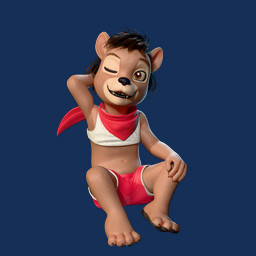 anthro biped clothed clothing female female_anthro front_view hand_behind_head kerchief looking_at_viewer navel one_eye_closed sitting solo wink winking_at_viewer young young_anthro tribaldragon kaj_(rb) kaja_(rb) bear mammal ursine 1:1 3d_(artwork) alpha_channel digital_media_(artwork) hi_res