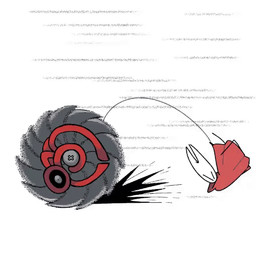 2_horns ambiguous_gender cloak clothing horn motion_lines red_cloak red_clothing saw solo thread tools osakana2gou hollow_knight hollow_knight:_silksong team_cherry hornet_(hollow_knight) arthropod 1:1 2022 animated