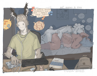 anal anal_penetration anthro balls bed butt casual_sex clothed clothed/nude clothing from_behind_position furniture genitals group looking_pleasured lying male male/male nude penetration sex shirt sitting spoon_position topwear trio tuskito edu_(tuskito) nardo_(tuskito) ze_(tuskito) asinus canid canine canis domestic_dog donkey equid equine lagomorph leporid mammal rabbit hi_res