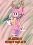 accessory anthro butt christmas_clothing christmas_headwear clothing female female/female headband headgear headwear heart_eyes heart_symbol holidays misspelling mistletoe nipples nude nude_anthro nude_female plant pose solo wrapped_up wrapping_paper lewdsharx christmas sega sonic_the_hedgehog_(series) amy_rose eulipotyphlan hedgehog mammal 3:4 absurd_res hi_res pinup