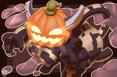 bent_over breasts butt claws clothing cosplay costume female food for_a_head fruit holidays plant pumpkin pumpkin_head smoke tail renabu epic_games fortnite fortnite:_battle_royale halloween fee_fee spice_(fortnite) bovid caprine mammal object_head sheep 2025 hi_res