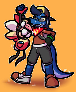 4_arms annoyed antennae_(anatomy) anthro anthro_on_anthro backwards_baseball_cap backwards_hat balls baseball_cap big_penis black_antennae black_bottomwear black_clothing black_hat black_headwear black_shorts blue_body blue_hair blue_scales bodily_fluids bottomwear clothed clothing cross-popping_vein cum cum_drip cum_on_belly cum_on_body cum_on_chest cum_on_clothing cum_on_face cum_on_glasses cum_on_penis cum_string dripping duo erection exoskeleton eyewear fingerless_gloves footwear fully_clothed genital_fluids genitals glasses gloves green_clothing green_gloves green_handwear grey_clothing grey_eyewear grey_footwear grey_glasses grey_shoes hair hand_on_hip handwear hat headgear headwear holding_another insect_wings kerchief looking_at_another looking_down male male/male multi_arm multi_limb penis pink_penis red_body red_clothing red_exoskeleton red_footwear red_kerchief red_shirt red_shoes red_topwear scales shirt shoes shorts smile smirk smug tan_balls tan_body tan_exoskeleton tapering_penis tapping_foot topwear upside_down white_body white_clothing white_exoskeleton white_shirt white_topwear wings yellow_clothing yellow_hat yellow_headwear yellow_kerchief ultilix nintendo pokemon ulti_(ultilix) arthropod generation_2_pokemon ledian lizard pokemon_(species) reptile scalie 2025 dated