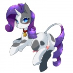 alternate_species belly_blush blue_eyes blue_eyeshadow blush body_blush butt cowbell cutie_mark eyelashes eyeshadow female feral hair horn looking_at_viewer makeup purple_hair simple_background smile solo teats udders white_background lemoco friendship_is_magic hasbro my_little_pony mythology fan_character raricow_(mlp) rarity_(mlp) bovid bovine cattle equid equine holstein_friesian_cattle hybrid mammal mythological_creature mythological_equine unicorn 1:1 2014 digital_media_(artwork) shaded